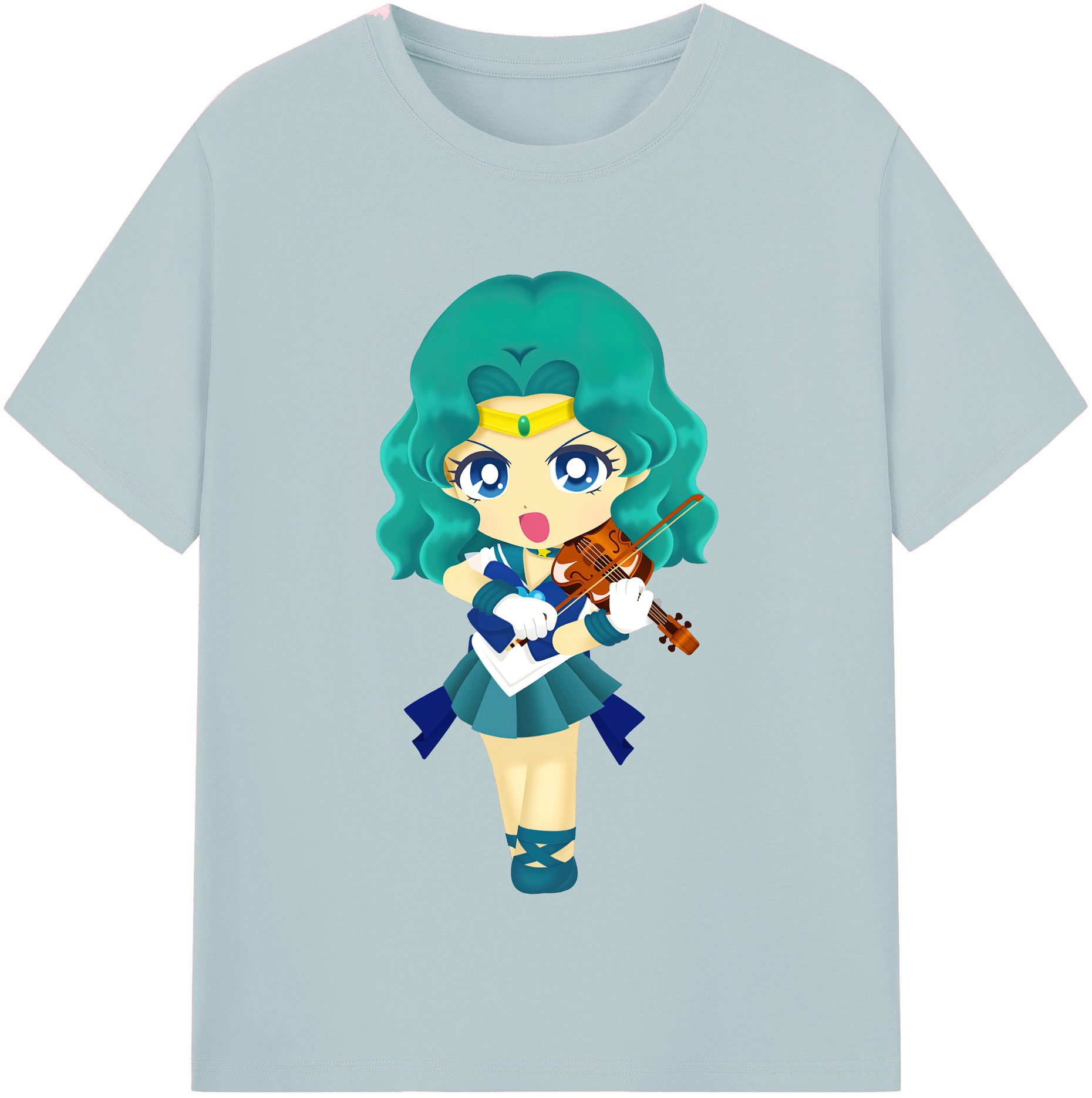 （画像用） 美少女戦士セーラームーン 海王 みちる（かいおう みちる） Sailor Moon Kaiou Michiru 綿100％半袖Tシャツ（フロントプリント）